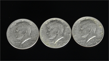 (3) Kennedy Half Dollars