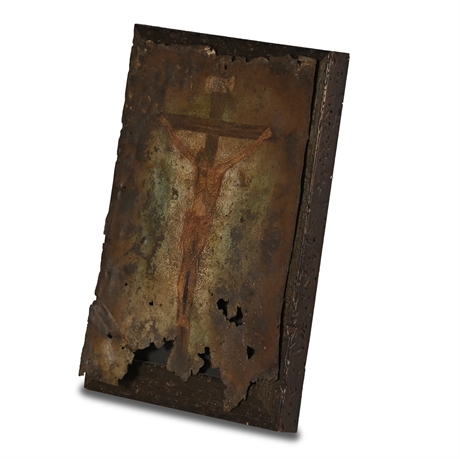 Primitive Retablo of Jesus on the Cross