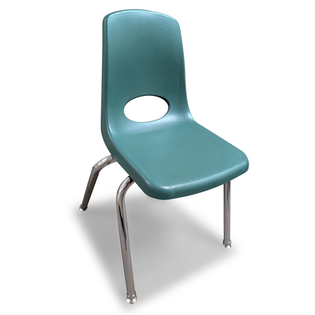 ECR4Kids Green Plastic School Chair – Chrome Legs