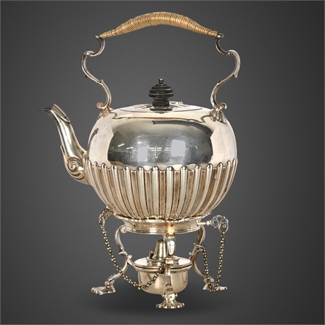 Victorian Silver Spirit Kettle on Stand, Collis & Co., London 1842