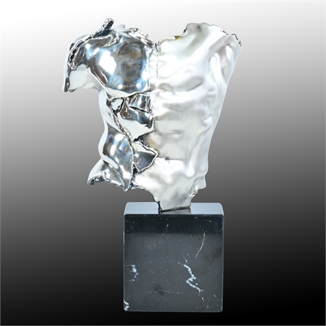Saavedra .999 Silver Clad Male Torso Sculpture