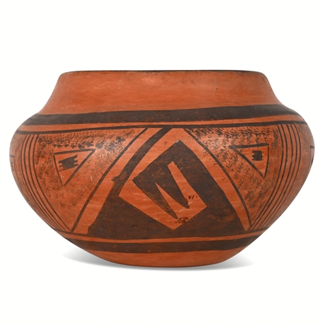 Hopi Polychrome Pottery Jar with Geometric Motifs, 4" x 6" Diameter