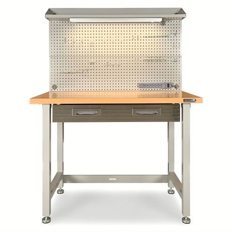 Seville Classics UltraHD Lighted Workbench w/ Pegboard & Drawers – Model 47180