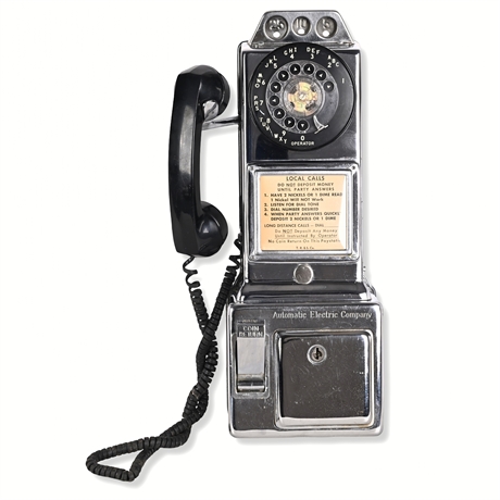 Automatic Electric Chrome 3-Slot Rotary Payphone