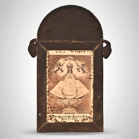 Mexican Folk Art Tin Nicho — Nuestra Señora de San Juan de los Lagos