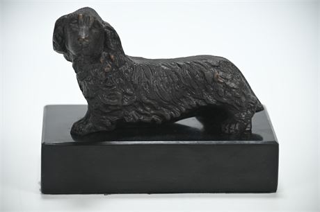 Long Haired Dachshund Sculpture