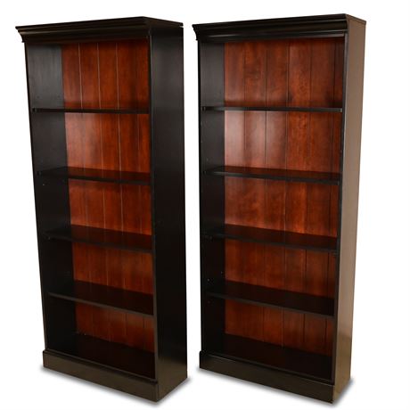 Pair of Contemporary Wood Bookcases