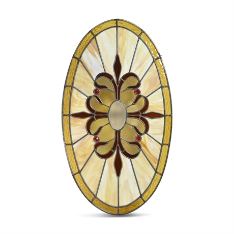 Oval Stained Glass Panel
