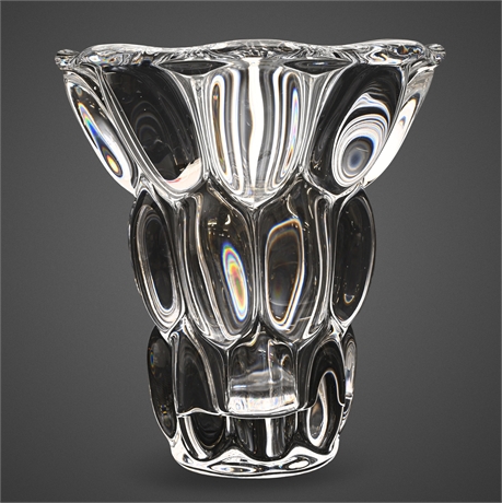 Cristalleries de Vannes-le-Châtel Crystal Vase — Signed French Art Glass, 7.75"