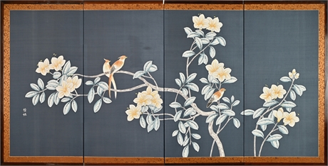 Vintage Japanese Watercolor on Silk