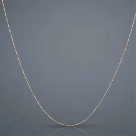 14K Yellow Gold Dainty Rope Chain Necklace, 24" – Barrel Clasp, 1g
