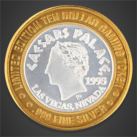 1995 Caesars Palace $10 Silver Strike – Quadriga – .999 Silver, Encapsulated