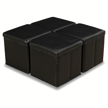 Collapsable Storage Ottoman Set