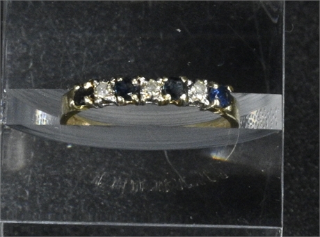 14k Diamond & Sapphire Ring
