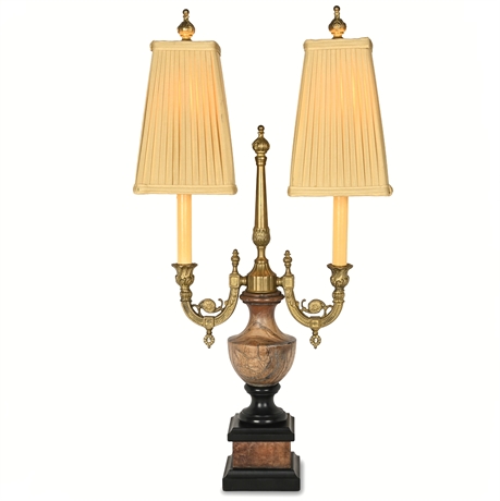 Neoclassical Style Gilt Bronze Twin-Arm Bouillotte Lamp