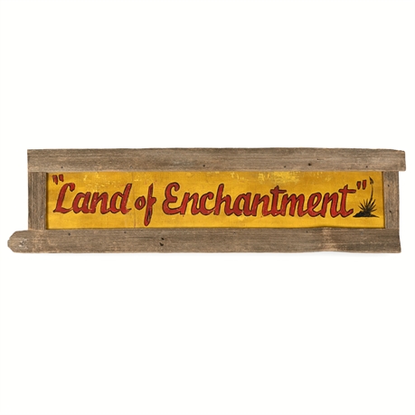 "Land of Enchantment" Sign – Reclaimed Wood