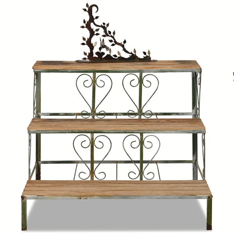 Wood & Iron Plant Stand