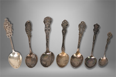 Antique Sterling Silver Souvenir Spoons