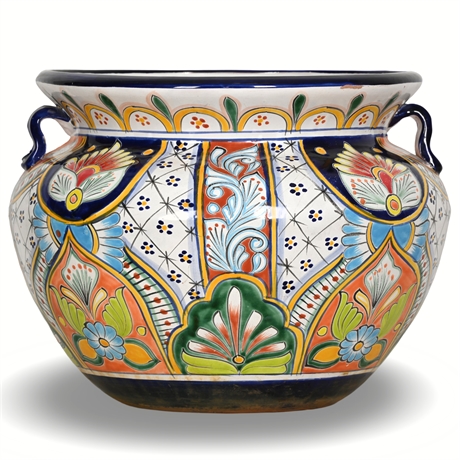 18.5" Talavera Jardiniere with Vibrant Colors