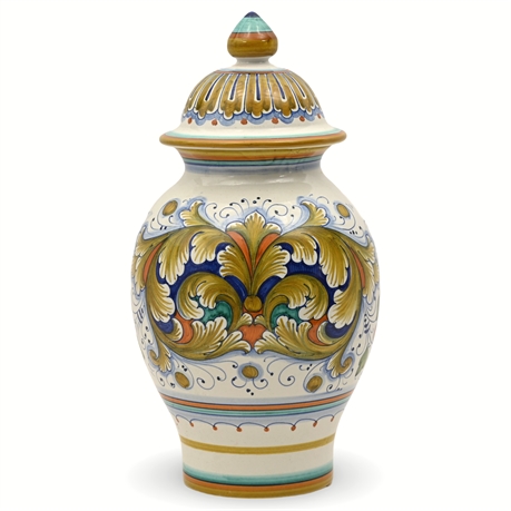 Giulio Giannetti, Deruta - Italian Majolica Lidded Jar