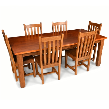 Rustic Wooden Dining Table and Chairs Set by Dinner Hill