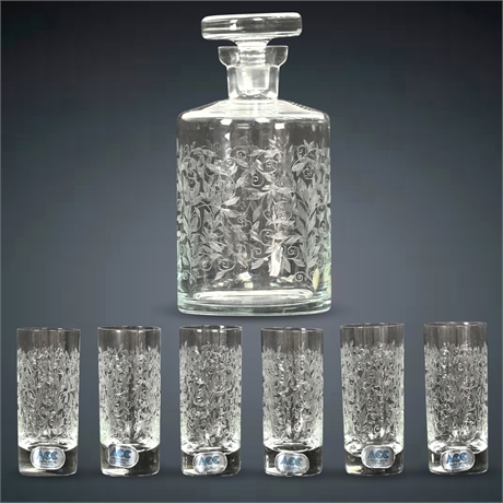 American Cut Cordial Decanter Set