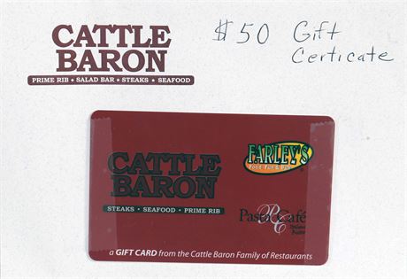 Cattle Baron $50 Gift Certificate