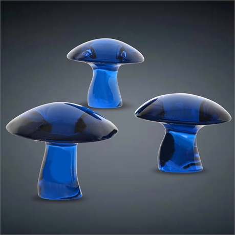 1970s Viking Blue Cobalt Mushrooms