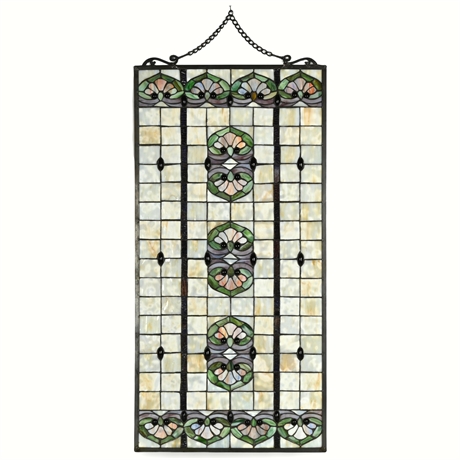 Art Nouveau-Inspired Stained Glass Hanging Panel