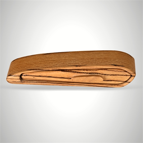 Signed Dan Watkins Zebrawood & Oak Bandsaw Box – Hand Carved, Felt-Lined Tray