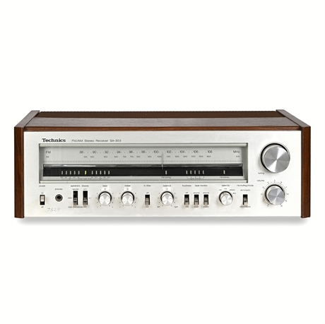Technics SA-303 FM/AM Stereo Receiver | Walnut Cabinet | Tested