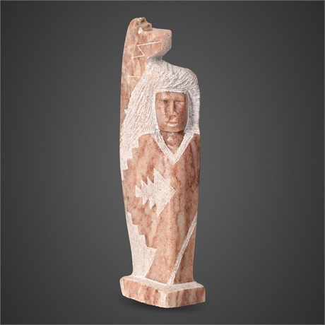 S. Yazzie Navajo Alabaster Bear & Human Transformation Carving