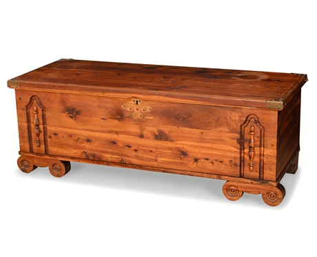 1920s-1930s Ed Roos Forest Park Line Solid Cedar Chest