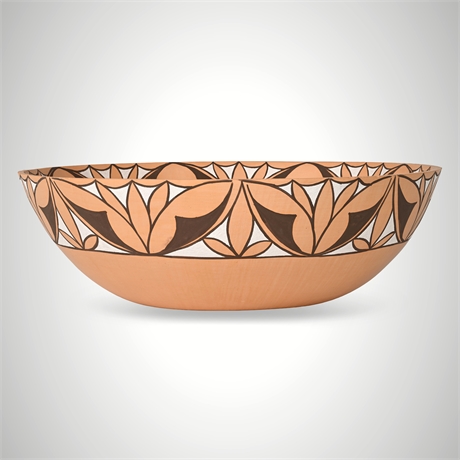M/C Martinez Zuni Pueblo Pottery Bowl – Hand Coiled & Painted, 2002