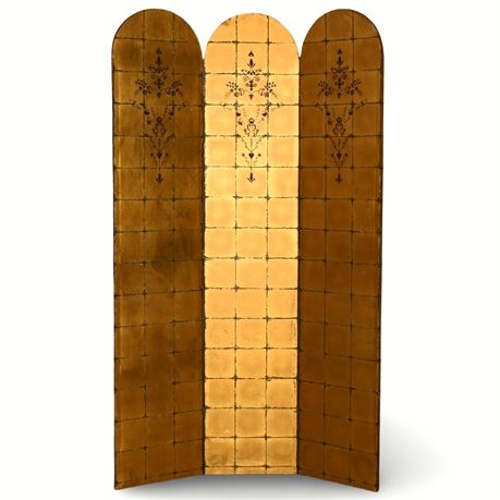 1960s Italian Double-Sided Gold Leaf Room Divider