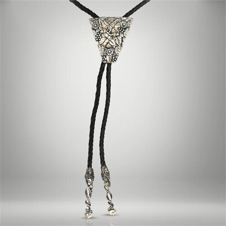 Vintage Black Hills Sterling Silver Bolo Tie by Langers of Spearfish