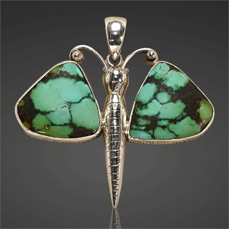 Sterling & Turquoise Dragonfly Pendant