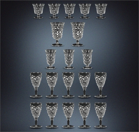 Vintage Fostoria American Block Stemware – 20 Pieces