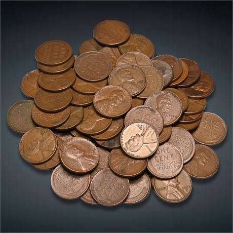 (78) 1950's Wheat Pennies