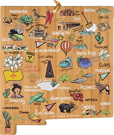 Fish Kiss™ New Mexico Bamboo Cutting Board by Anne Klein— Totally Bamboo