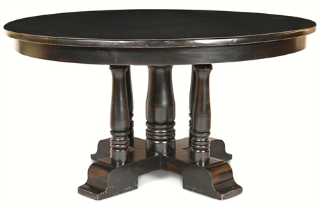 Rustic Charm: 60" Turned Column Dining Table