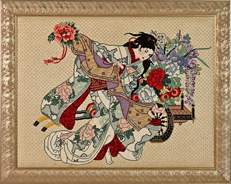 Large Needlepoint Geisha