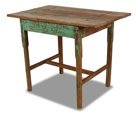 Antique Trestle Farm Table From Mexico