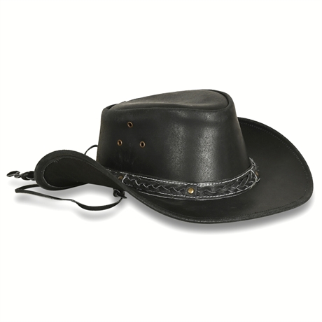 Vintage Leather Cowboy Hat