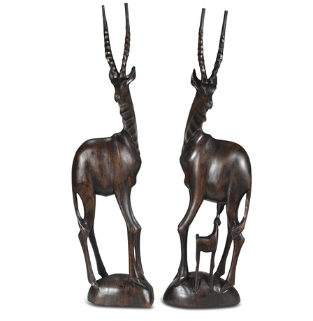 Carved Ironwood Oryx Sculptures