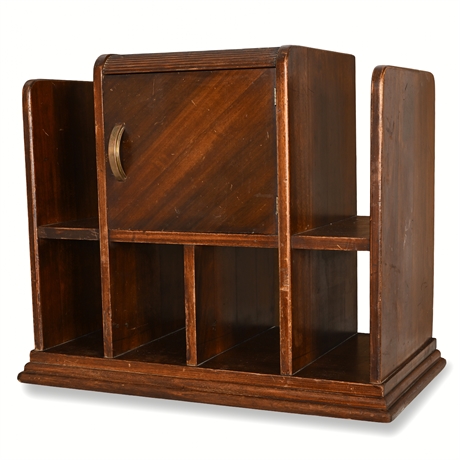 Art Deco Solid Wood Humidor with Copper-Lined Cabinet