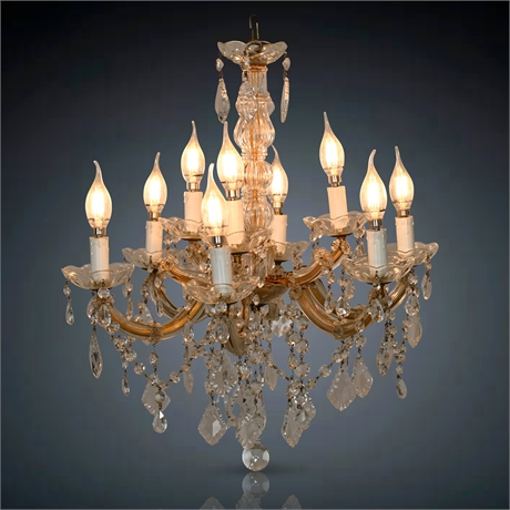 Mid-Century Crystal Chandelier