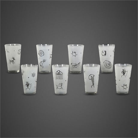 D.L. Horton Petroglyph Tumblers — Set of 8, Zia Dreams NM