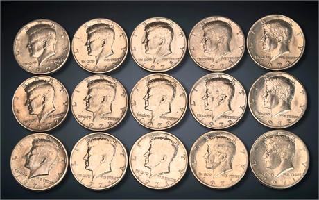 (15) 1970's Kennedy Half Dollars