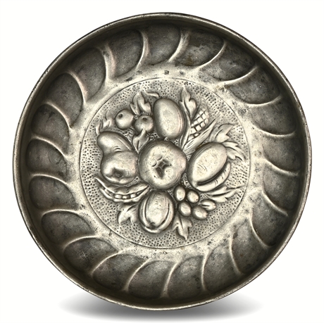 18th Century Repousse Pewter Fruit Plate